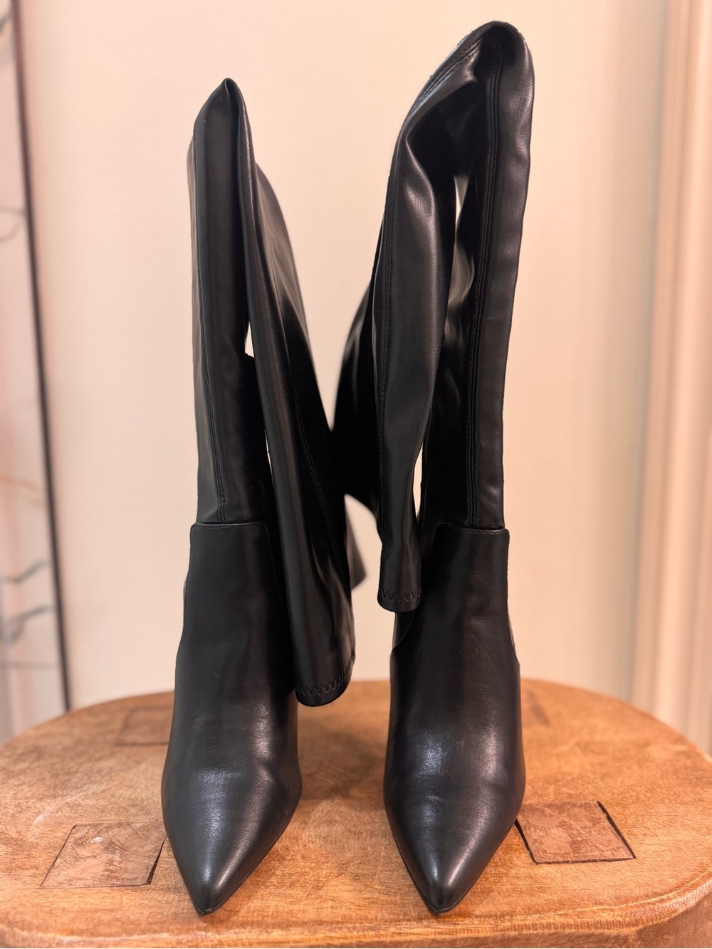 Steve Madden Black Pointed Over-the-Knee Boots